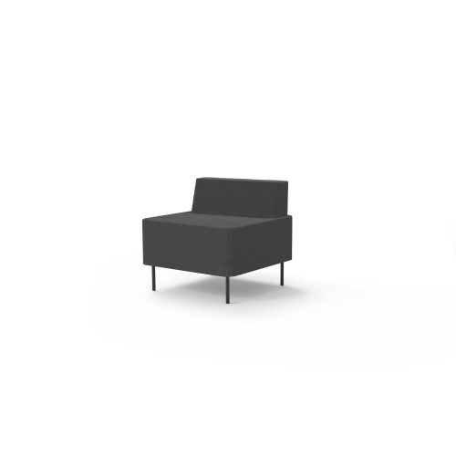 Chauffeuse 1 place Zélie L. 67 x H. 64,7 cm assise tissu Step bambou avec dossier tissu Step bambou sur 4 pieds tubes fixes D.20 mm métal lisse gris aluminium