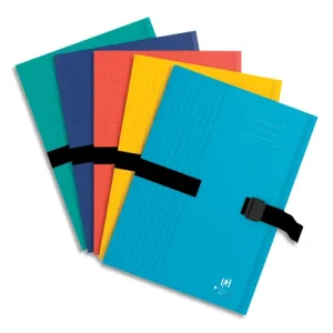 OXFORD Chemise à sangle BOSTON, fermeture Clip'n go, en carte souple 5/10e, 390g. Coloris assortis