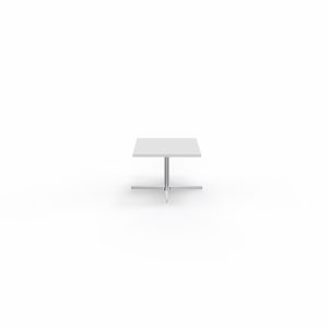 Table basse Star carrée L. 60 x P. 60 cm - plateau décor blanc neige piétement aluminium poli