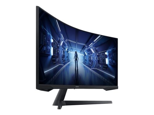 Samsung Odyssey G5 C34G55TWWR G55T Series écran LED incurvé 34" 3440 x 1440 UWQHD @ 165 Hz VA 250 cd/m² 2500:1 HDR10 1 ms HDMI, DisplayPort noir Poids Brut: 7,90 Kg