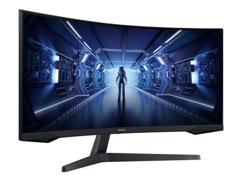 Samsung Odyssey G5 C34G55TWWR G55T Series écran LED incurvé 34" 3440 x 1440 UWQHD @ 165 Hz VA 250 cd/m² 2500:1 HDR10 1 ms HDMI, DisplayPort noir Poids Brut: 7,90 Kg