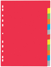 PAGNA Intercalaires en carton, A4, 12 touches, 6 couleurs
