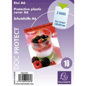 EXACOMPTA Sachet de 10 étuis 2 faces en PVC 15/100 ème. Format 15 x 10,5 cm.