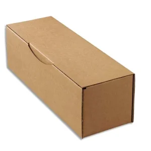 Boîte postale en carton brun simple cannelure - Dimensions : L33 x H10 x P10 cm