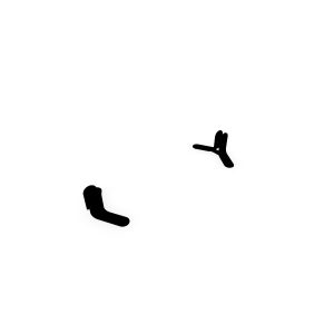 Jeu de 2 pieds métal lisse noir pour cloisons fixes avec boutons associés