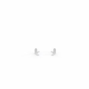Jeu de 2 pieds métal lisse blanc pour cloisons fixes avec boutons associés