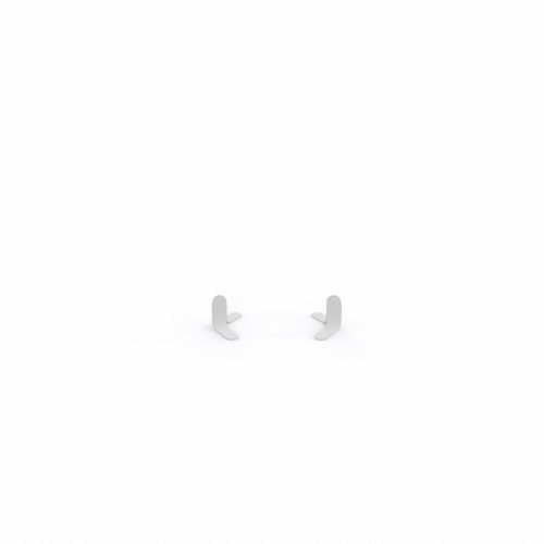 Jeu de 2 pieds métal lisse blanc pour cloisons fixes avec boutons associés