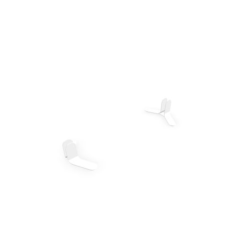 Jeu de 2 pieds métal lisse blanc pour cloisons fixes avec boutons associés