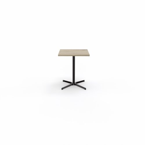 Table indoor Lucie L. 60 cm x l. 60 cm x H. 73,5 cm mélamine chêne Brunswick pieds métal structuré noir