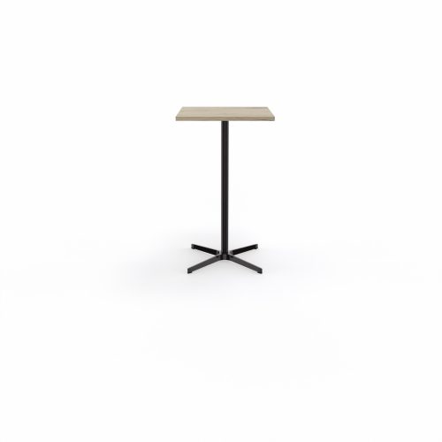 Table indoor Lucie L. 60 cm x l. 60 cm x H. 105 cm mélamine chêne Brunswick pieds métal structuré noir