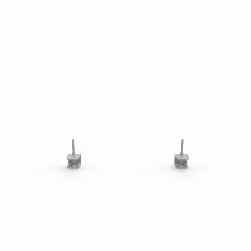Jeu de pinces de fixation Solange métal lisse gris aluminium pour poste Individuel - fixation frontale panneau H. 40 cm