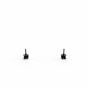Jeu de pinces de fixation Solange métal lisse noir pour poste Individuel - fixation frontale panneau H. 40 cm