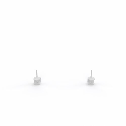 Jeu de pinces de fixation Solange métal lisse blanc pour poste Individuel - fixation frontale panneau H. 40 cm
