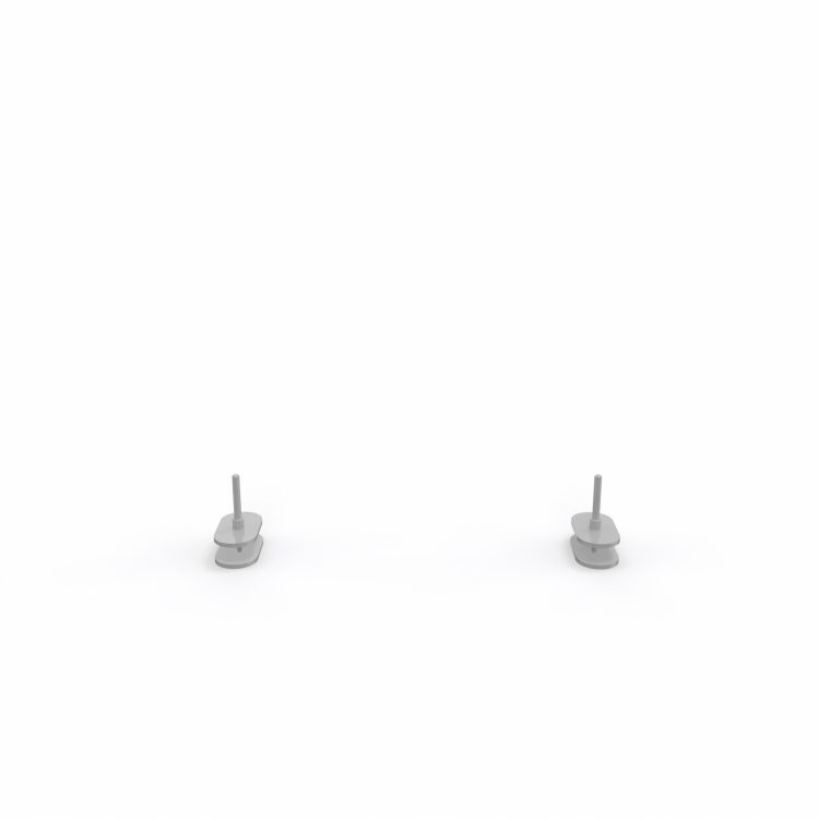 Jeu de pinces de fixation Solange métal lisse gris aluminium pour postes en vis-à-vis - panneau H. 40 cm fixation double