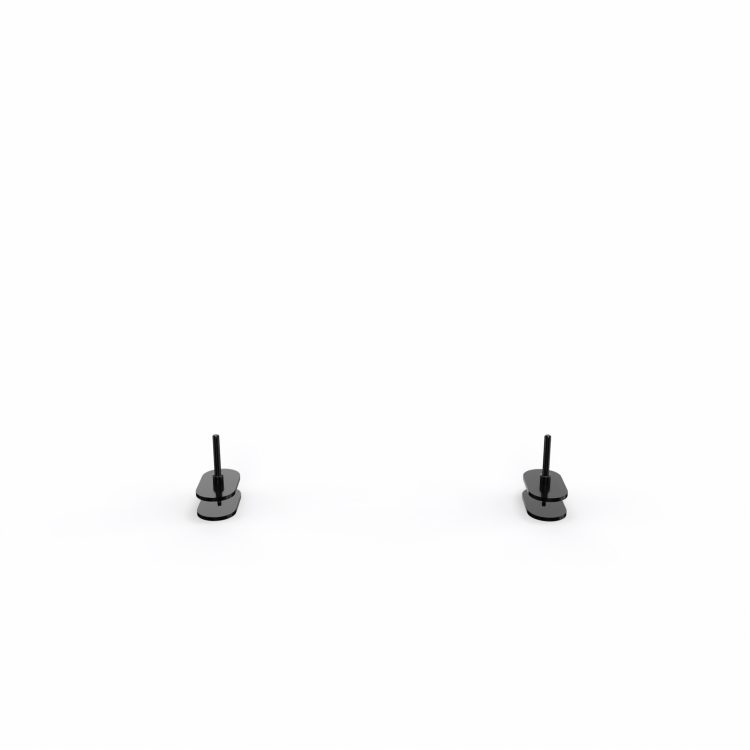 Jeu de pinces de fixation Solange métal lisse noir pour postes en vis-à-vis - panneau H. 40 cm fixation double