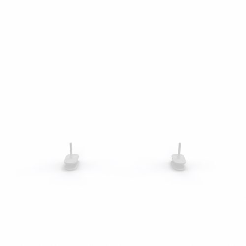 Jeu de pinces de fixation Solange métal lisse blanc pour postes en vis-à-vis - panneau H. 40 cm fixation double