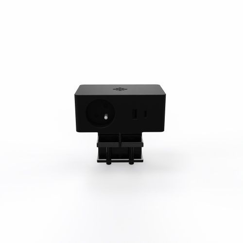 Boîtier prise noir 1PC +1 USBA +1 USBC version EU