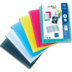 Protège document 80 vues Coloris assortis : Incolore-Bleu-Violet-Rouge-Vert