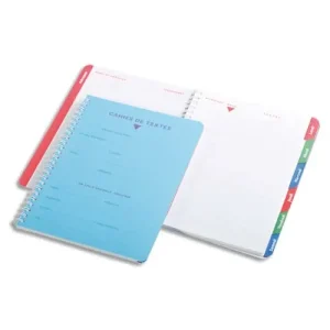 Cahier de texte reliure intégrale 17x22cm 124 pages grands carreaux Séyès couverture polypro assortie