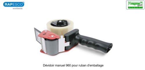 RAPESCO Dévidoir manuel 960 pour ruban d'emballage, noir