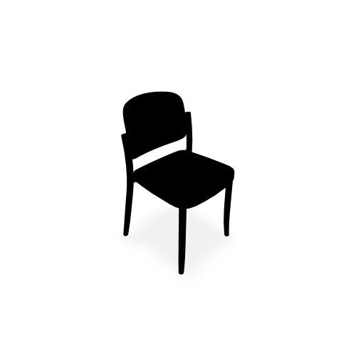 Lot de 4 chaises Line en polypropylène 4 pieds sans accoudoirs polypropylène noir