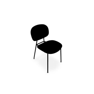Lot de 2 chaises Sofia polypropylène noir sur 4 pieds métal lisse noir