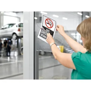 TARIFOLD Sachet de 5 poch. murales PVC A4, adhésives repositionnables, ouv. en coin et coin magnétique.