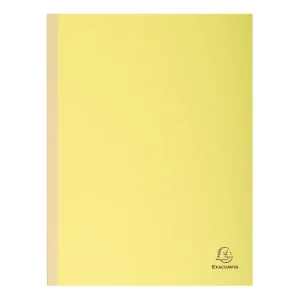 EXACOMPTA Paquet de 25 chemises à dos toilé, carte 320 grammes, dos 3cm, 24x32cm, coloris Jaune