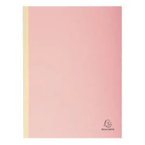 EXACOMPTA Paquet de 25 chemises à dos toilé, carte 320 grammes, dos 3cm, 24x32cm, coloris Rose