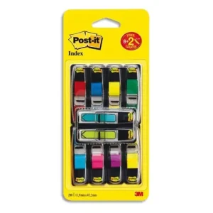 POST-IT Pack de 8 x 35 marque-pages étroits coloris assortis et 2 x 24 marque-pages flèches offerts