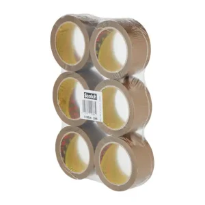 SCOTCH Adhésif d'emballage Low Noise polypropylène silencieux 50 microns H50 mm x L66 mètres Havane BP625