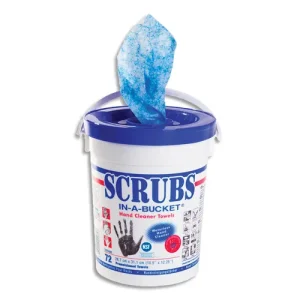 JELT Seau de 72 lingettes professionnelles nettoyantes SCRUBS pour les mains