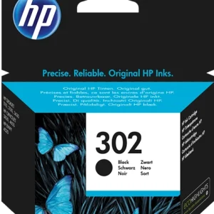 HP 302 Cartouche d'Encre Noire Authentique (F6U66AE)