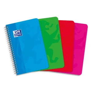 OXFORD Carnet spiralé COLOR LIFE 100 pages 9x14cm 5x5. Couverture carte assortie