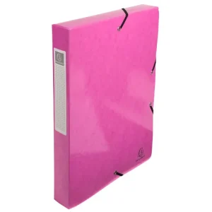 EXACOMPTA Boîte de classement Iderama en carte pelliculée 7/10e, 600g. Dos 4 cm. Coloris Rose