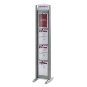 PAPERFLOW Totem 8 fenêtres A4 double face Alu