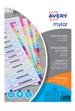 AVERY Intercalaires Mylar, carte, 20 touches alphabétiques,