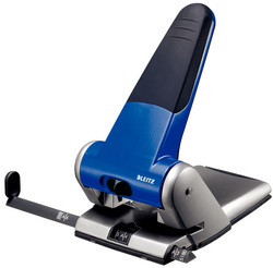 LEITZ Perforateur 2 trous. Capacité 65 feuilles gros travaux à poignée. Coloris bleu