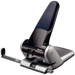 LEITZ Perforateur 2 trous. Capacité 65 feuilles gros travaux à poignée. Coloris noir