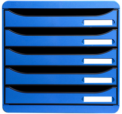 EXACOMPTA Module de classement BIG-BOX PLUS, 5 tiroirs, bleu