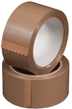 Ruban adhésif d'emballage, PVC, 50 mm x 66 m, marron