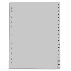 PERGAMY Jeu 20 intercalaires alphabétiques A-Z polypropylène format A4+. Coloris Blanc