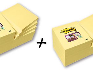 Post-it Bloc-note Super Sticky Notes, 76 x 76 mm, 12 + 12