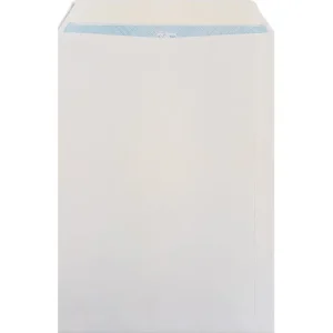 PERGAMY Boîte de 250 pochettes velin Blanc 90g C4 229x324 mm fenêtre 50x100 mm auto-adhésives