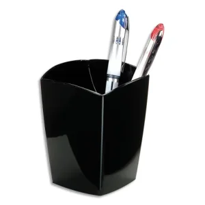 Pot à crayons en polystyrène, 100% recyclé et 100% recyclable. Dim (l x h x p) : 7,4 x 9,5 x 7,4 cm. Noir