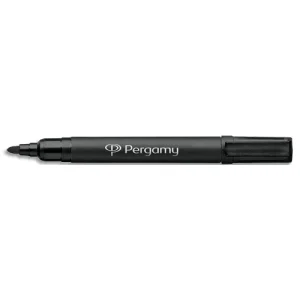 PERGAMY Marqueur permanent pointe ogive corps plastique encre Noire à base d'alcool