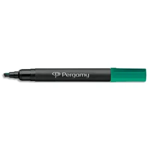 Marqueur permanent pointe biseautée corps plastique encre Vert à base d'alcool PERGAMY