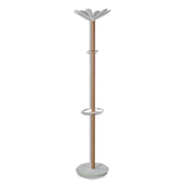 ALBA Portemanteau Nahow - 6 patères + 4 mini patères - Bois clair / blanc