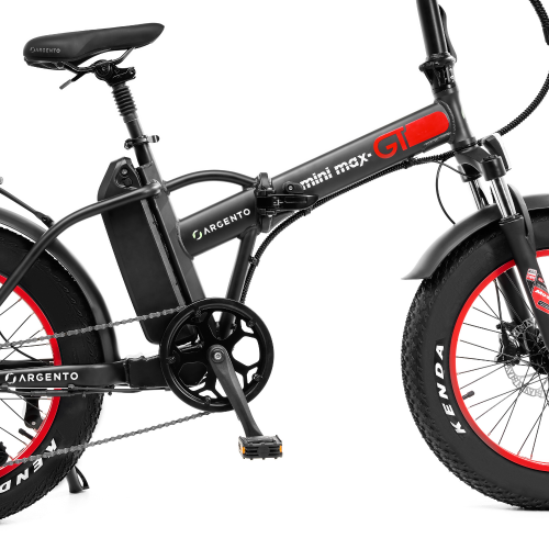 Vélo électrique pliable Argento MiniMax GT Moteur Bafang 48V/250W/80Nm , Batt 48V 12.8Ah, Dérailleur Shimano 7 vitesses. 25Km/h Pneu 20"