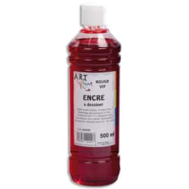 ART PLUS Flacon de 500ml d'encre à dessiner Rouge. Couleurs intenses, totalement aquarellable, fusante